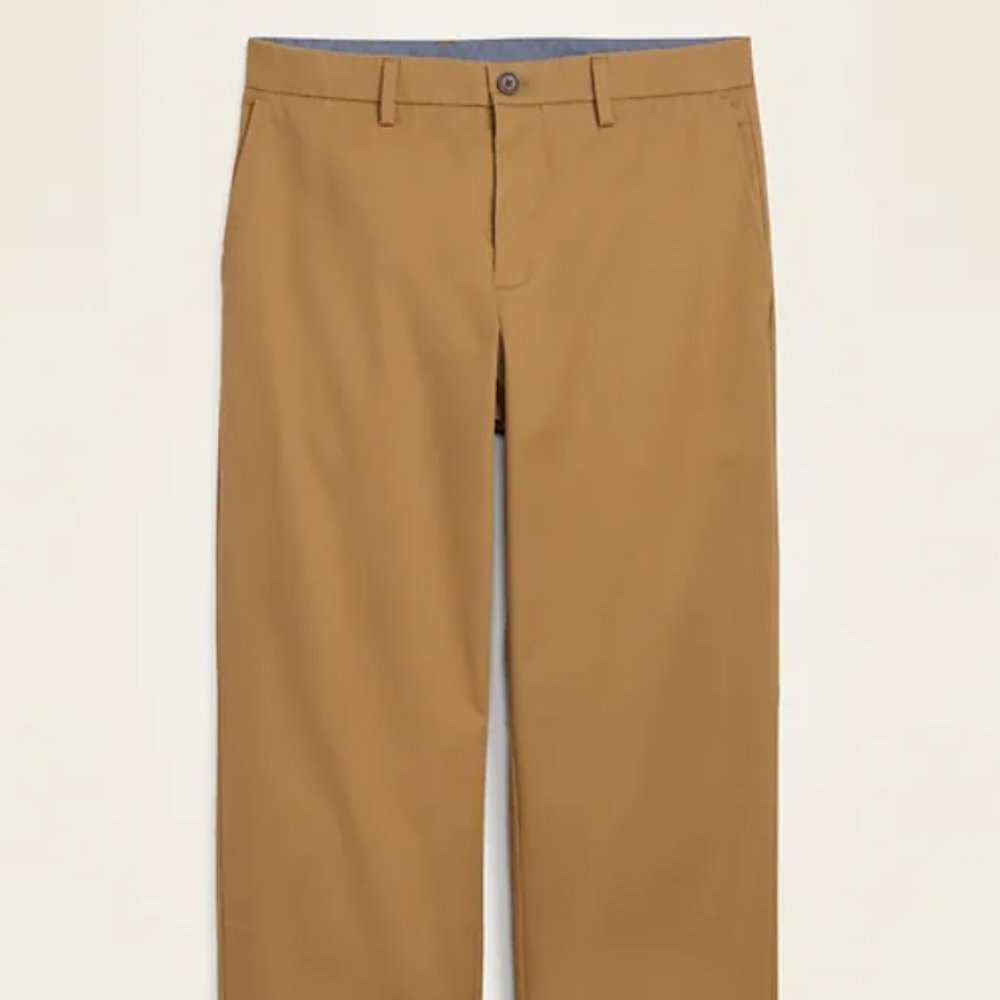 Loose Lived-In Khaki Stretch Pants for Men